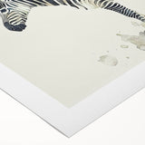 Zebra design rolled canvas art showcasing a striking black and white pattern, ideal for wildlife enthusiasts and modern decor, presented in a protective tube.