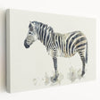 Zebra wall art canvas print showcasing a striking side view of a zebra design, perfect for adding a touch of wild elegance to home decor. The vibrant colors and detailed texture highlight the beauty of wildlife, making it an excellent choice for animal lovers and art enthusiasts alike. Ideal for living rooms or offices, this canvas enhances any space with its captivating design.