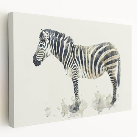 Zebra wall art canvas print showcasing a striking side view of a zebra design, perfect for adding a touch of wild elegance to home decor. The vibrant colors and detailed texture highlight the beauty of wildlife, making it an excellent choice for animal lovers and art enthusiasts alike. Ideal for living rooms or offices, this canvas enhances any space with its captivating design.