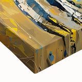 Close-up of a vibrant zebra design stretched canvas artwork, showcasing intricate details and bold black and white stripes, perfect for wildlife decor enthusiasts.