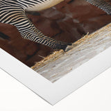 Zebra design rolled canvas wall art showcasing a striking monochrome pattern, ideal for adding wildlife-inspired decor to any modern living space.