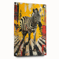 Acrylic glass wall art featuring a striking zebra design from the "Animals A Wild Life" collection, showcasing vibrant colors and intricate details, perfect for animal lovers and modern decor enthusiasts.
