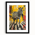 Framed wall art collection featuring a striking zebra design, set against a black mat, perfect for adding a touch of wildlife elegance to any decor.
