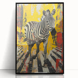 Framed acrylic wall art featuring a striking zebra design, showcasing bold black and white stripes, ideal for adding a stylish touch to modern decor.