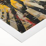 Zebra design wall art on rolled canvas, showcasing detailed black and white stripes, perfect for adding a wildlife touch to home decor. Ideal for animal lovers.