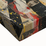 Close-up of a vibrant stretched canvas wall art featuring a striking zebra design, showcasing intricate details and bold black and white stripes, perfect for wildlife enthusiasts.