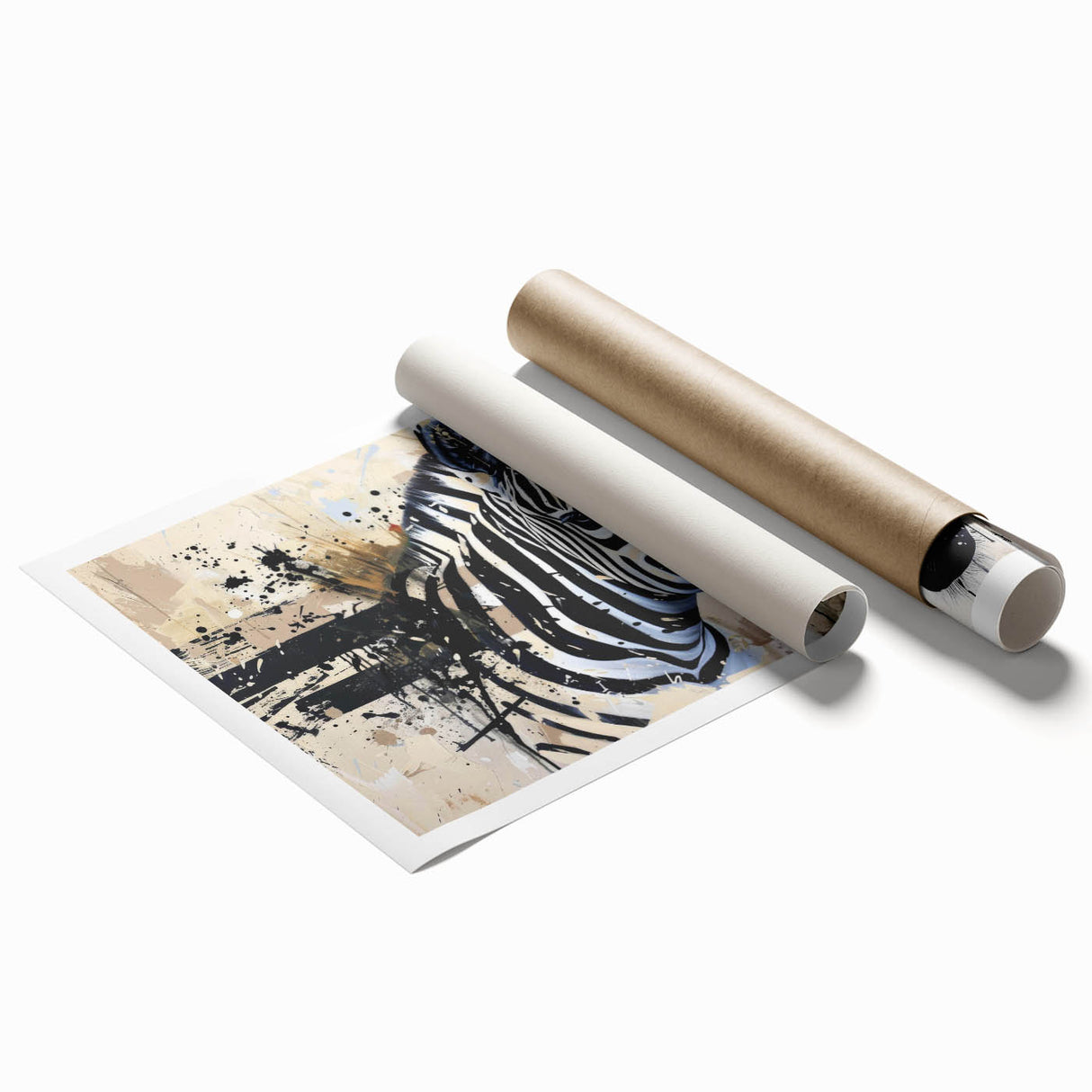 Zebra design wall art print showcasing bold black and white stripes, perfect for enhancing contemporary decor. Ideal for animal lovers and modern interiors.
