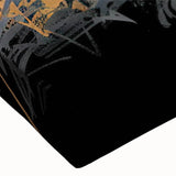 Close-up of a vibrant zebra design on stretched canvas, showcasing intricate black and white stripes, ideal for animal-themed decor in modern interiors.
