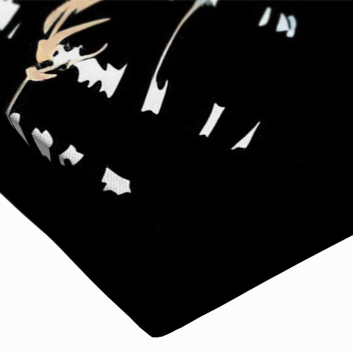 Close-up of a vibrant zebra design in an African wildlife-themed stretched canvas wall art, showcasing intricate details and bold colors, perfect for home decor.