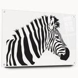 Zebra-themed wall art featuring a vibrant acrylic glass design, showcasing intricate details and colors, perfect for wildlife enthusiasts and modern decor.