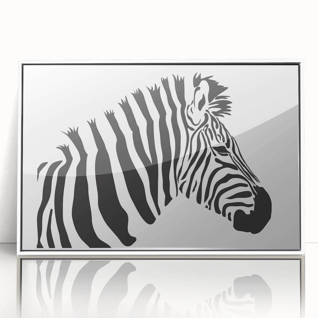 Framed wall art showcasing a striking zebra design in vivid black and white, perfect for adding a modern touch to home decor. Ideal for animal lovers and art enthusiasts.
