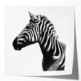 Zebra wall art design featuring vibrant black and white stripes, set against a modern decor background. Perfect for animal lovers and contemporary interiors.