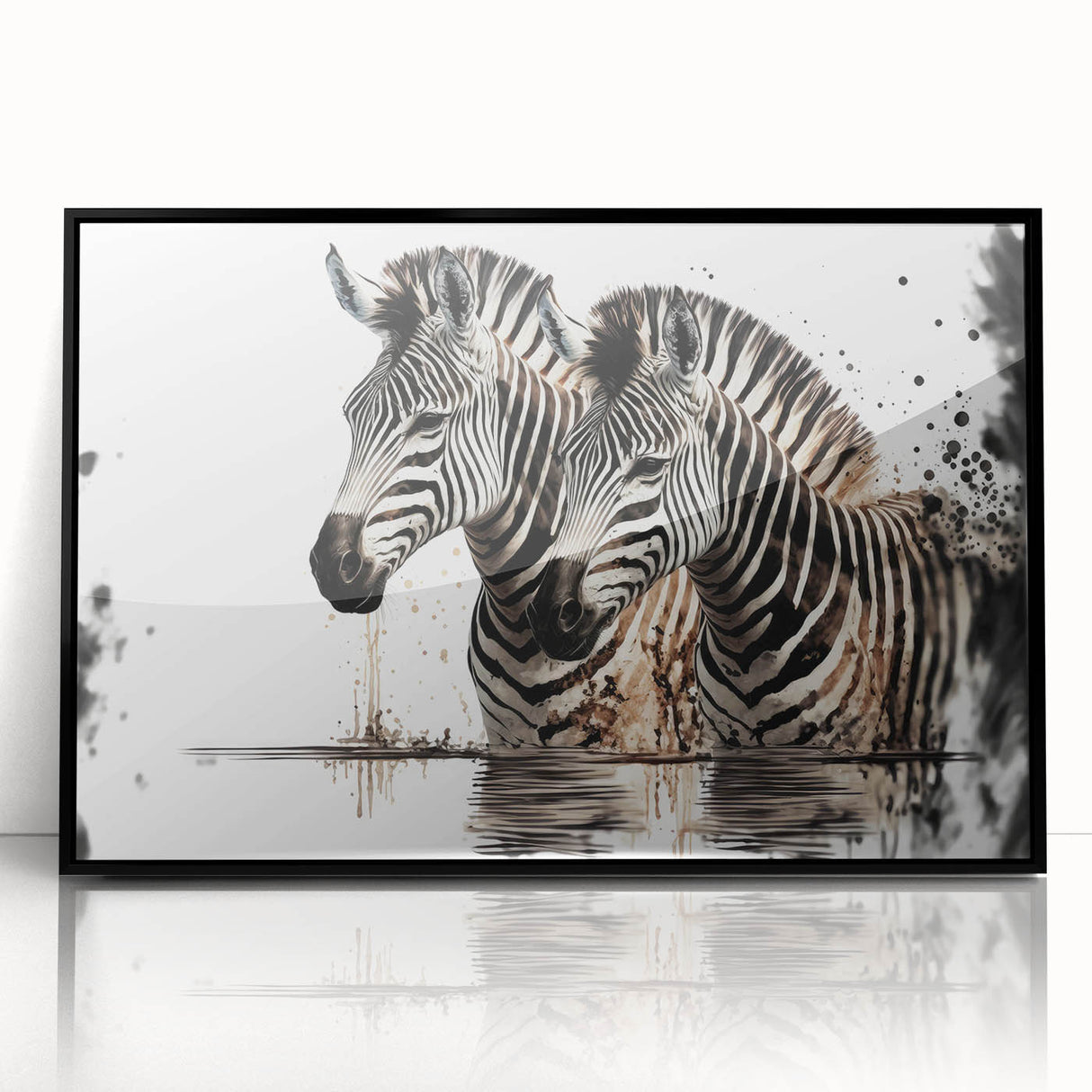 Framed wall art showcasing a striking zebra design in black and white, perfect for animal lovers and modern decor enthusiasts. Ideal for adding a stylish touch to any space.