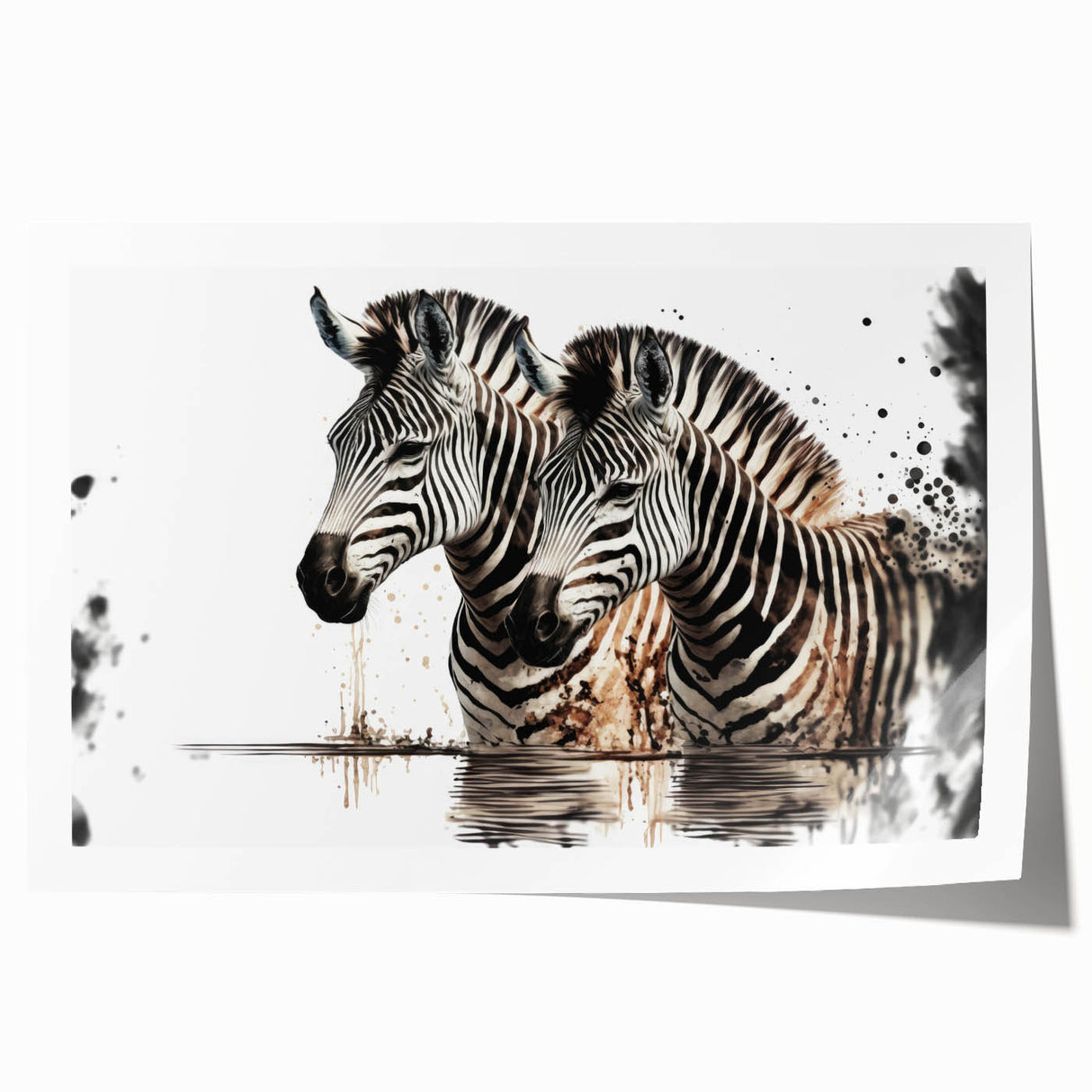 Zebra design wall art print showcasing striking black and white stripes, perfect for adding a touch of wildlife decor to any room. Ideal for nature enthusiasts.