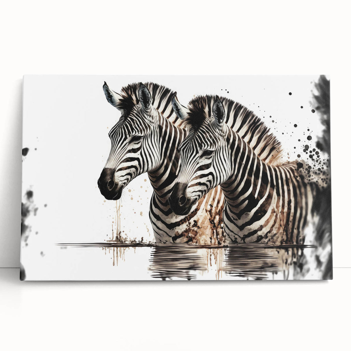 Zebra design stretched canvas wall art showcasing a vibrant black and white zebra pattern, perfect for adding a wild touch to home decor. Ideal for animal lovers and modern interiors.
