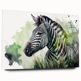 Zebra wall art design displayed in a contemporary acrylic frame, showcasing striking black and white stripes. Ideal for modern decor and wildlife enthusiasts.