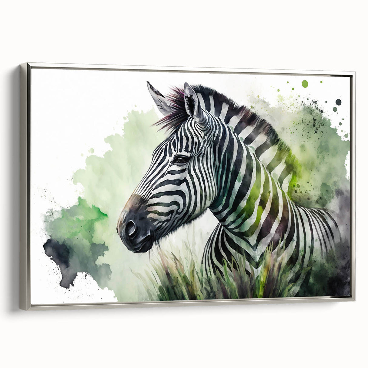 Framed wall art featuring a striking zebra design, showcasing bold black and white stripes on a textured canvas, ideal for animal lovers and modern decor enthusiasts.