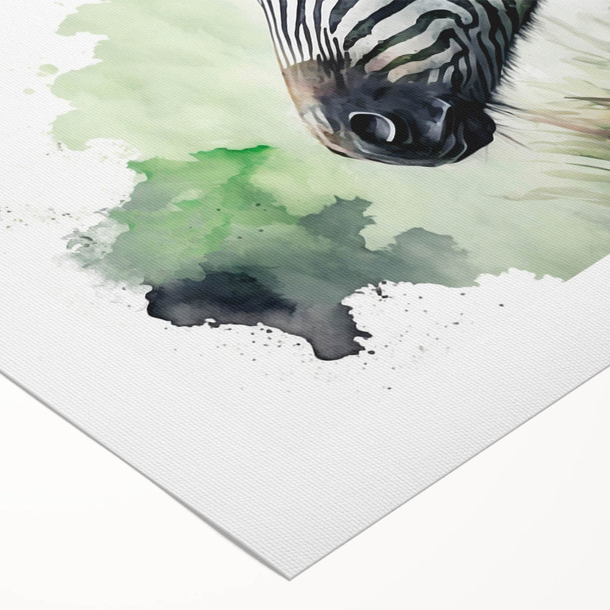 Zebra design rolled canvas wall art showcasing a vibrant black-and-white striped pattern, perfect for wildlife enthusiasts and modern decor. Ideal for enhancing interior spaces.