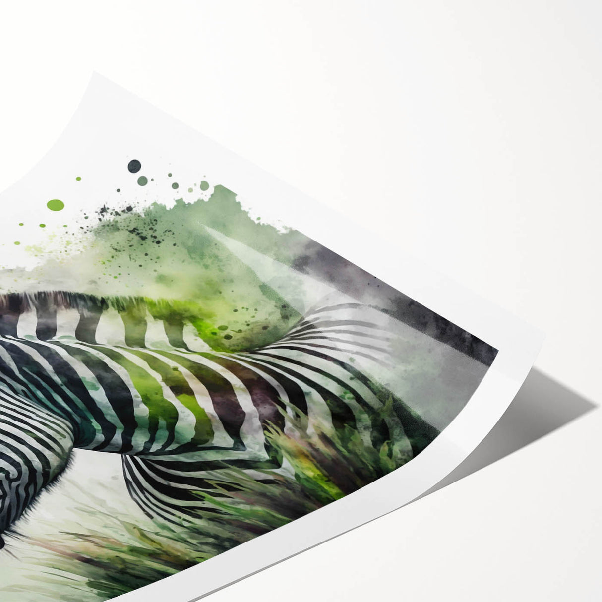 Zebra design wall art print showcasing intricate black and white stripes, ideal for wildlife enthusiasts. Perfect for home decor, framed or displayed.