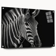 Side view of a zebra-themed acrylic wall art piece from the "Animals - A Wild Life" collection, showcasing vibrant colors and detailed design, perfect for animal lovers' decor.