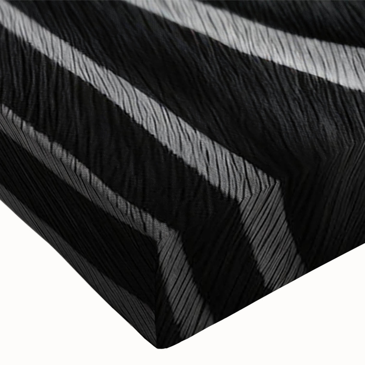 Close-up of a vibrant zebra design stretched canvas wall art, showcasing intricate patterns and bold colors, perfect for modern wildlife decor in homes or offices.