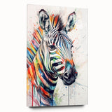 Acrylic glass wall art showcasing a striking zebra design in a side view, emphasizing its bold black and white stripes, perfect for animal lovers and modern decor.