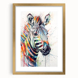 Zebra-themed wall art collection framed in gold, showcasing a striking design of wild animals. The piece adds an elegant touch to any room decor.