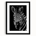 Black-framed wall art collection showcasing a striking zebra design, perfect for animal lovers and modern decor enthusiasts, set against a sleek mat background.