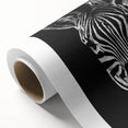 Zebra design rolled canvas wall art showcasing a vibrant black-and-white striped pattern, ideal for wildlife-themed decor in modern interiors.