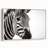 Framed wall art collection featuring a striking zebra design on canvas, showcasing bold black and white stripes, ideal for adding an artistic touch to modern decor.