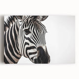 Vibrant zebra-themed wall art canvas featuring a striking front view design, ideal for adding a touch of wildlife decor to any room. Perfect for animal lovers.