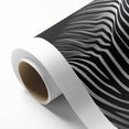 Zebra-themed wall art design on rolled canvas, showcasing intricate black and white stripes, perfect for adding a wildlife touch to home decor.