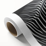 Zebra-themed wall art design on rolled canvas, showcasing intricate black and white stripes, perfect for adding a wildlife touch to home decor.