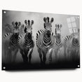 Acrylic wall art featuring a striking zebra design in a side view, showcasing bold black and white stripes, perfect for adding a modern touch to home decor.
