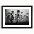 Zebra-themed wall art design framed in black, showcasing a striking monochrome pattern ideal for modern decor. Perfect for animal lovers and stylish interiors.