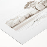 Zebra-themed wall art on rolled canvas showcasing intricate black and white patterns, ideal for nature lovers, presented in a durable cardboard tube for easy display.