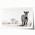 Zebra design wall art print showcasing a vibrant and dynamic illustration of a zebra in a natural setting, ideal for wildlife enthusiasts and home decor.