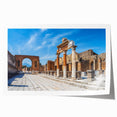 Extra large rolled print of ancient ruins in muted earth tones, ideal for art wall dining room or classy bathroom decor.