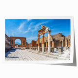 Extra large rolled print of ancient ruins in muted earth tones, ideal for art wall dining room or classy bathroom decor.