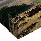 Black and white landscape art painting of ancient ruins on a large stretched canvas, suitable for bedroom wall decor.