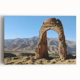 Black and white print of ancient ruins on a large stretched canvas, suitable for kitchen wall art.