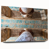 Acrylic print of ancient ruins in muted earth tones, ideal for bedroom or dining room art.