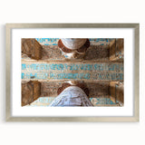 Textured art print of ancient ruins in muted earth tones on a framed canvas, suitable for bedroom art.