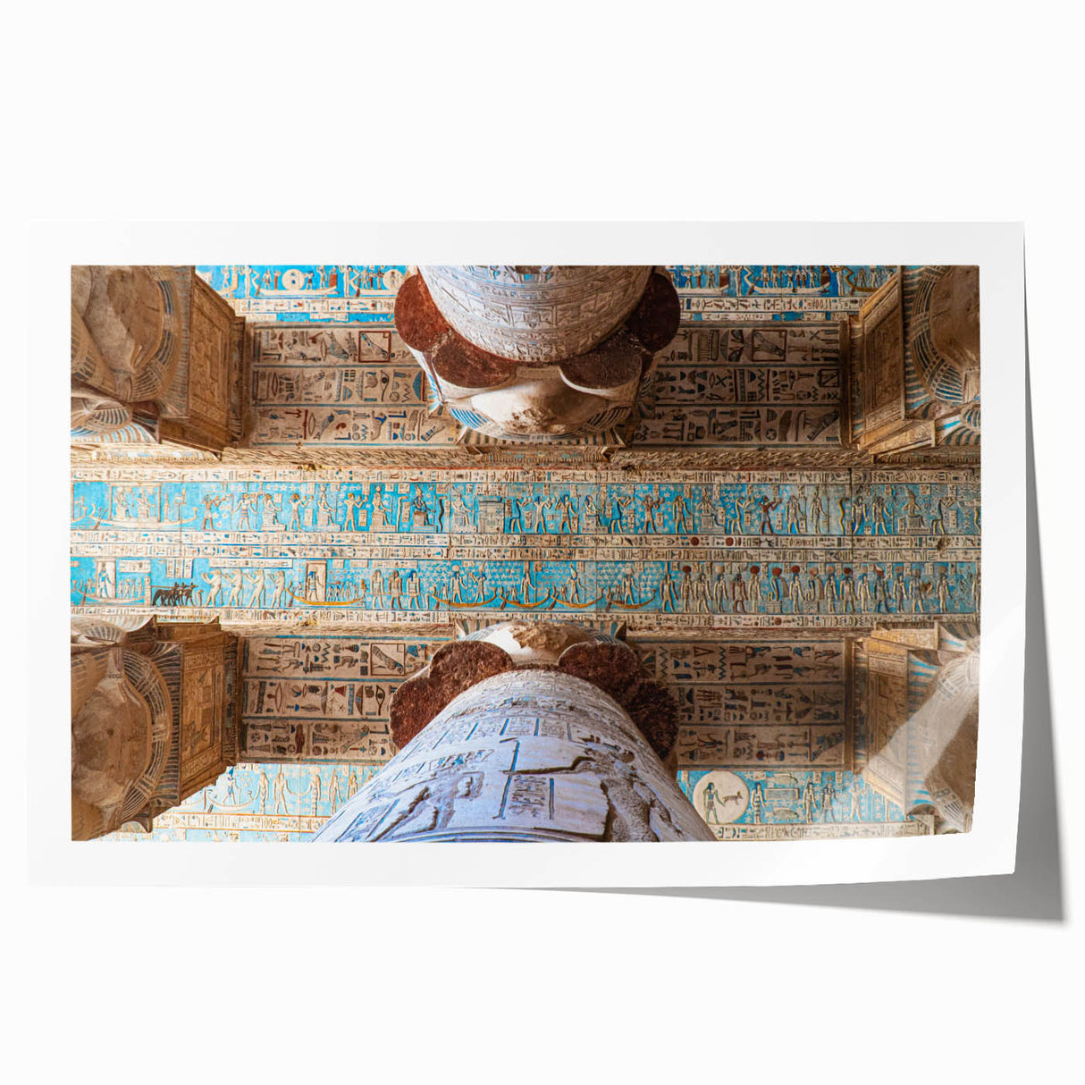 Rolled print of ancient ruins in muted earth tones, ideal for art wall dining room or large bathroom decor.