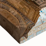 Black and white landscape art painting of ancient ruins on a large stretched canvas, suitable for bedroom decor.