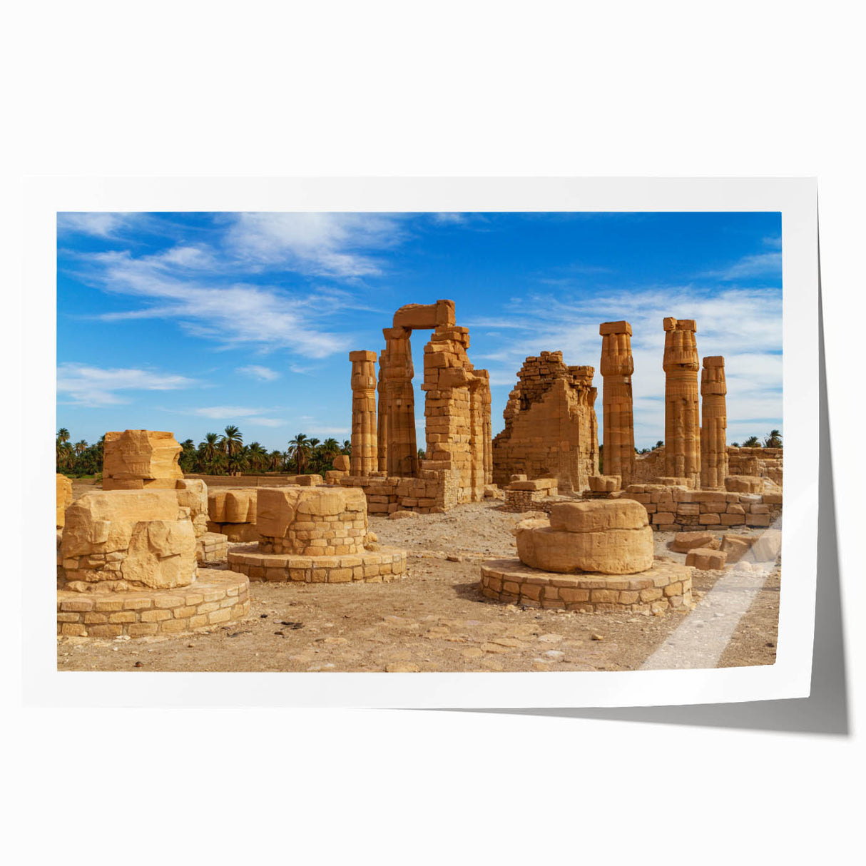 Extra large rolled print of ancient ruins in muted earth tones, ideal for art wall dining room.