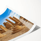 Extra large wall art featuring line art flowers on a rolled print, set against muted earth tones.