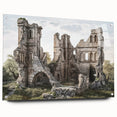 Acrylic print of ancient ruins in neutral tones, suited for dining room or bedroom decor.
