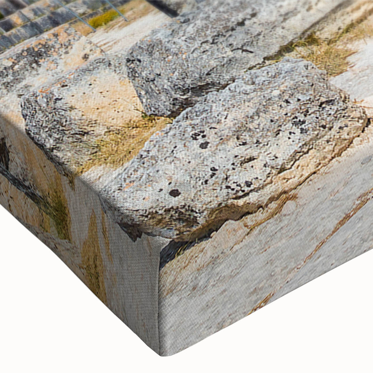 Black and white large art canvas depicting ancient ruins in a landscape format, ideal for bedroom wall decor.