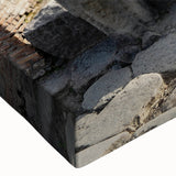 Black and white image of ancient ruins on a large stretched canvas, suited for bedroom wall placement.